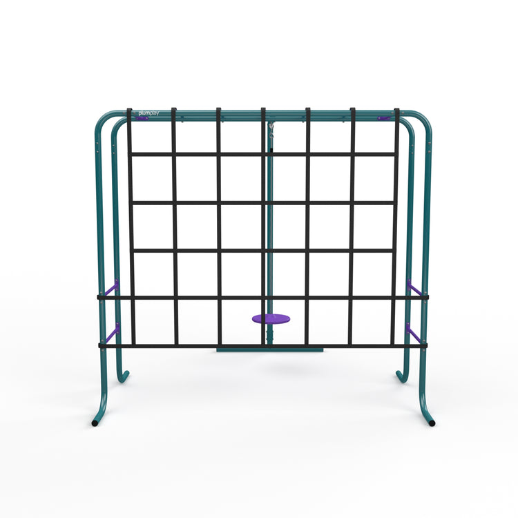 Metal Monkey Bars with Swing and Climbing Wall