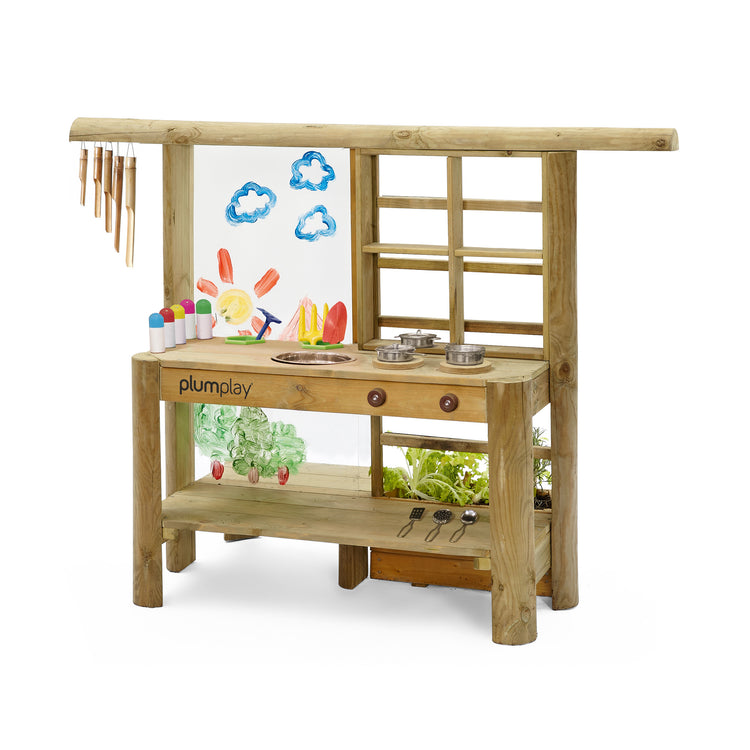Plum Discovery Mud Pie Kitchen – Outdoor Wooden Sensory Play Kitchen