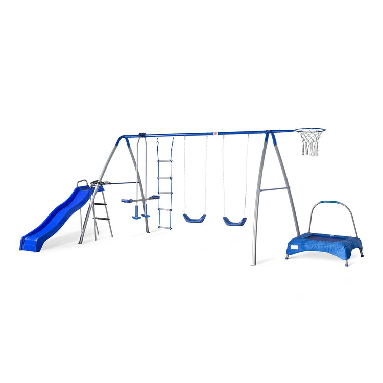 Plum Multiplay Climb, Bounce and Slide Metal Swing Set