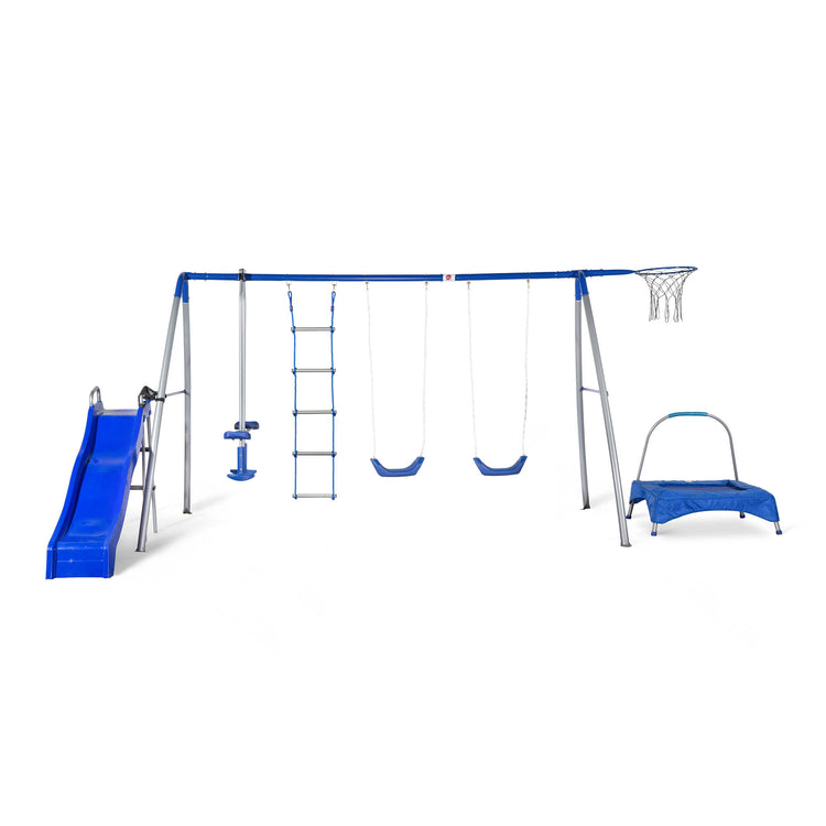 Plum Multiplay Climb, Bounce and Slide Metal Swing Set