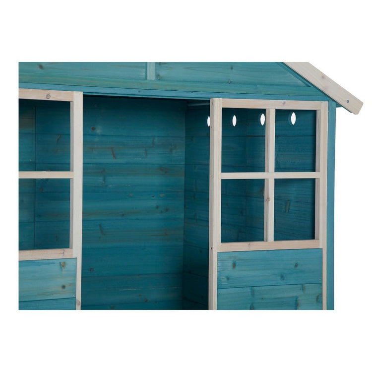Garden Hut Wooden Playhouse in Teal