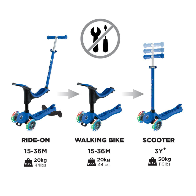 Globber Go Up Sporty Lights 360 Scooter and Ride On
