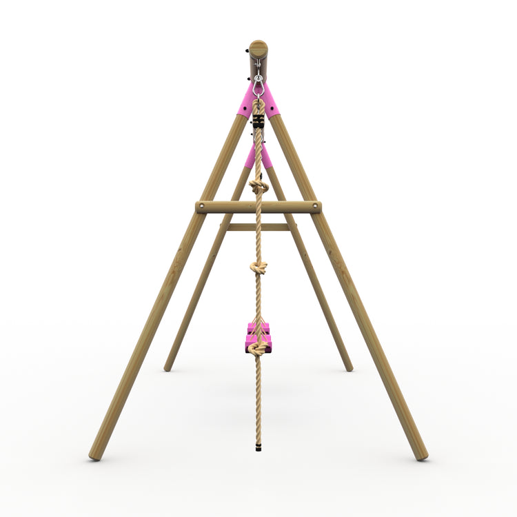 Plum® Loris™ Wooden Swing Set - Double Swing & Knotted Rope