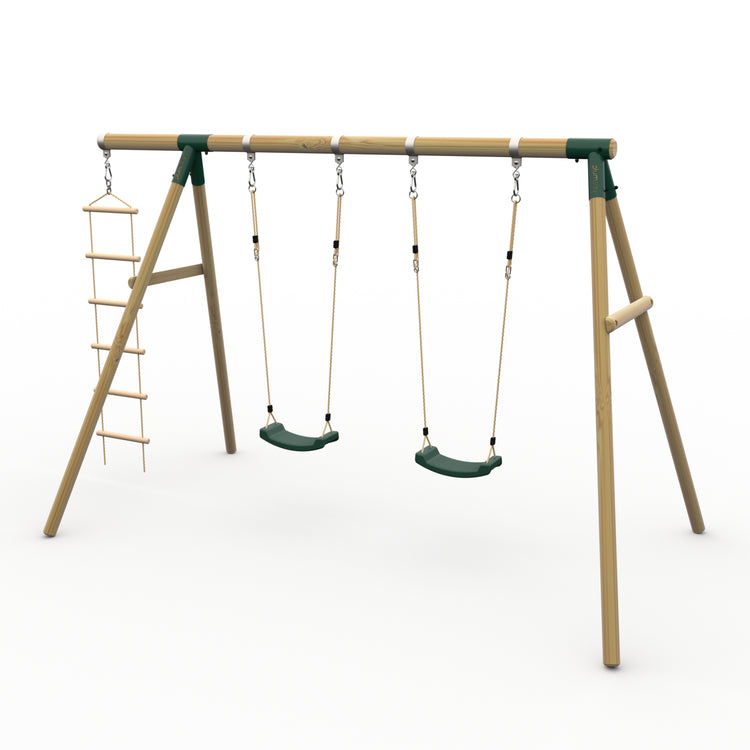 Plum® Loris™ Wooden Swing Set - Double Swing & Ladder