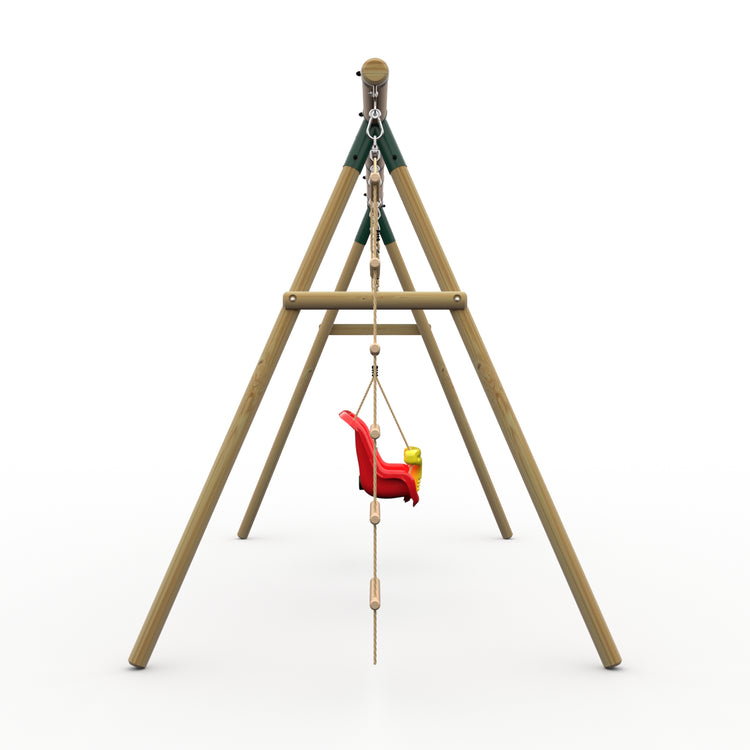 Plum® Loris™ Wooden Swing Set - Single Swing, Baby Seat & Ladder