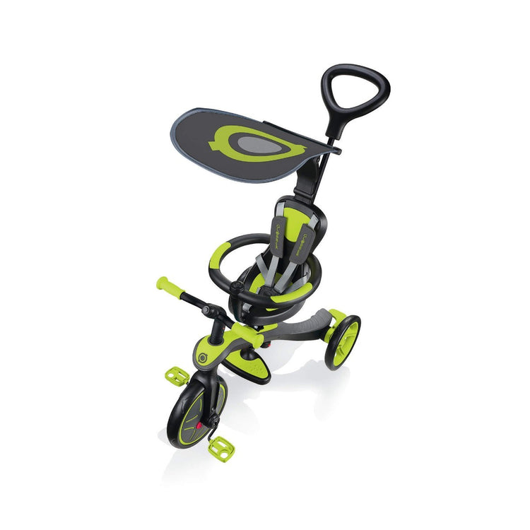 Globber Explorer Trike 4-in-1 - Lime Green | Toddler Trike & Balance Bike for Kids 10m-5y