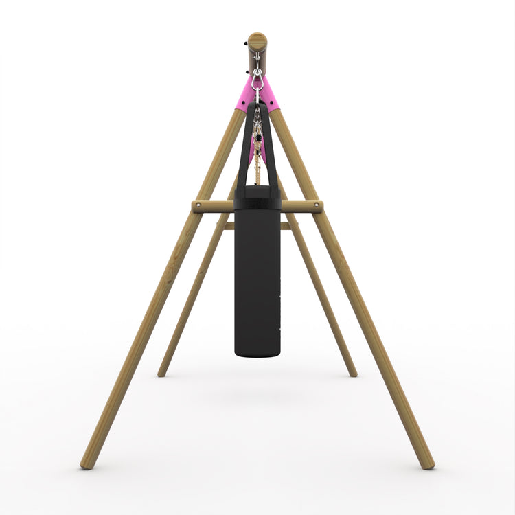 Plum® Gibbon™ Wooden Swing Set - Swing, Trapeze, Disc Seat & Punch Bag