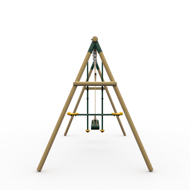 Plum Colobus Wooden Triple Swing Set with Glider