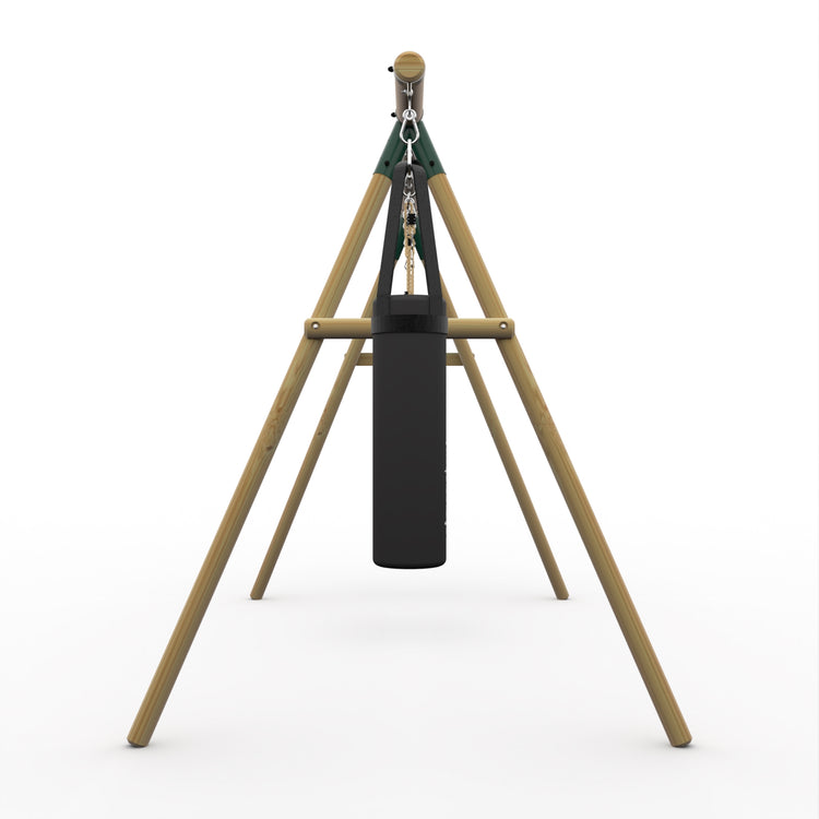 Plum® Gibbon™ Wooden Swing Set - Swing, Trapeze, Disc Seat & Punch Bag