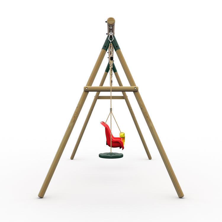 Plum® Loris™ Wooden Swing Set - Single Swing, Baby Seat & Disc Seat