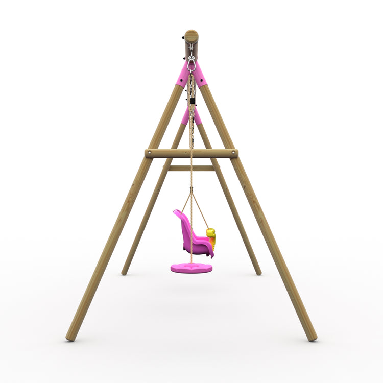 Plum® Loris™ Wooden Swing Set - Single Swing, Baby Seat & Disc Seat