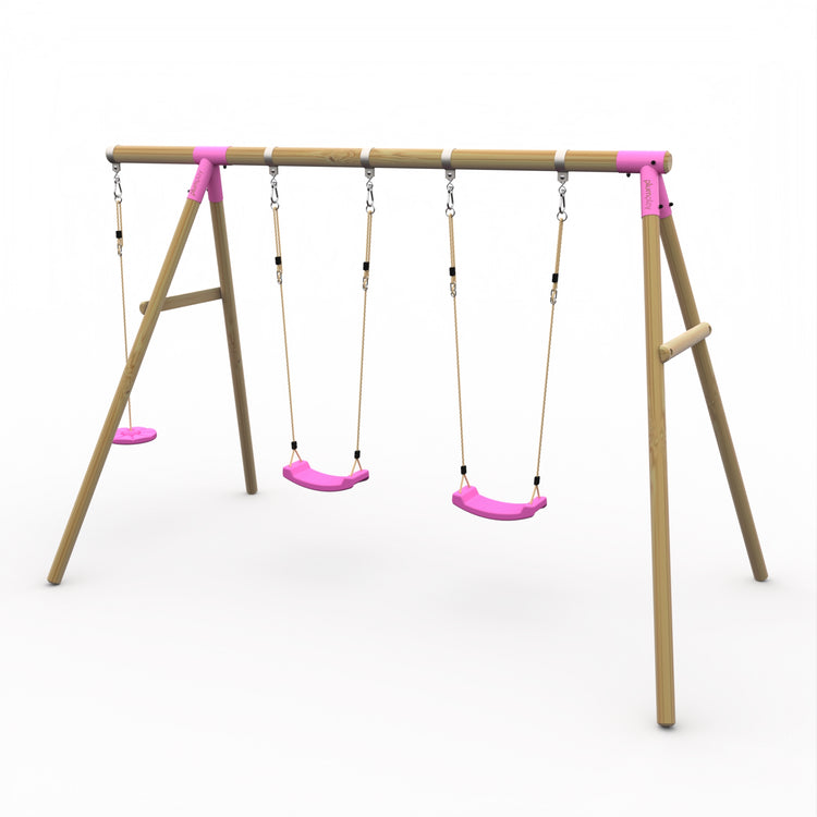 Plum® Wooden Double Swing Set + Monkey Seat - Loris™