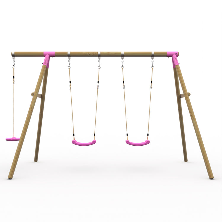 Plum® Wooden Double Swing Set + Monkey Seat - Loris™