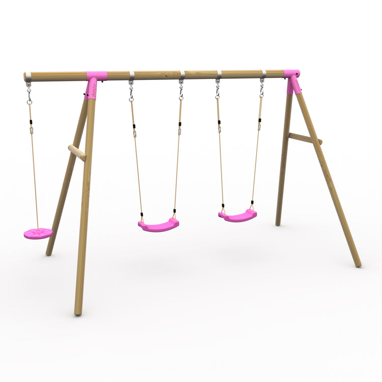 Plum® Wooden Double Swing Set + Monkey Seat - Loris™