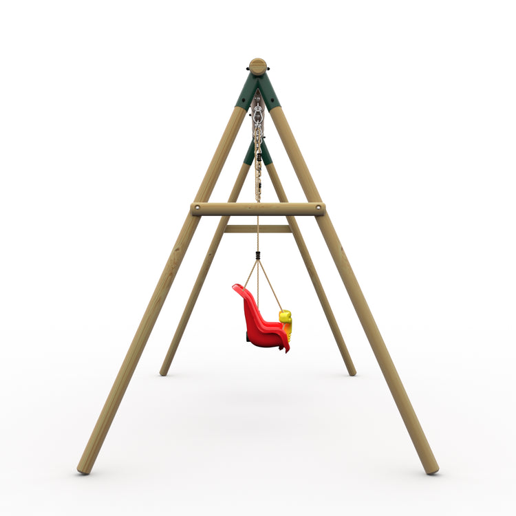 Plum® Marmoset™ Wooden Swing Set - Single Swing & Baby Seat