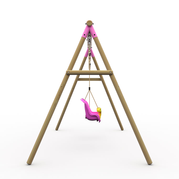 Plum® Marmoset™ Wooden Swing Set - Single Swing & Baby Seat