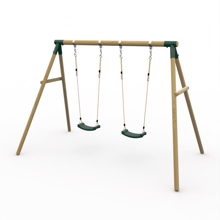 Plum Double Wooden Swing Set - Marmoset