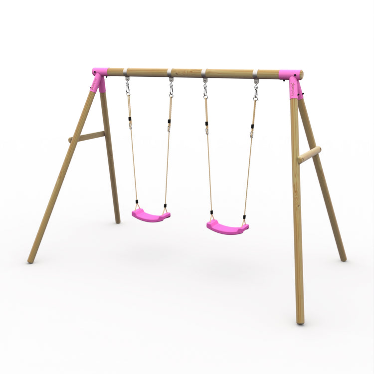 Plum Double Wooden Swing Set - Marmoset