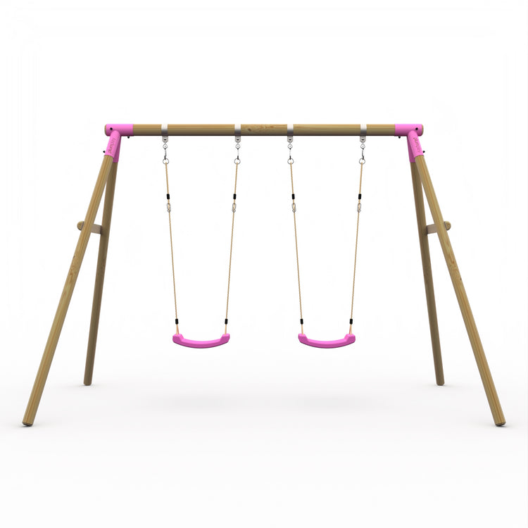 Plum Double Wooden Swing Set - Marmoset