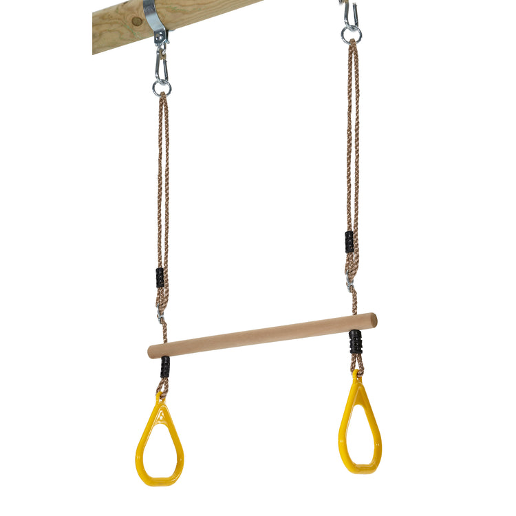 Plum Triple Wooden Swing Set with Trapeze - Mangabey