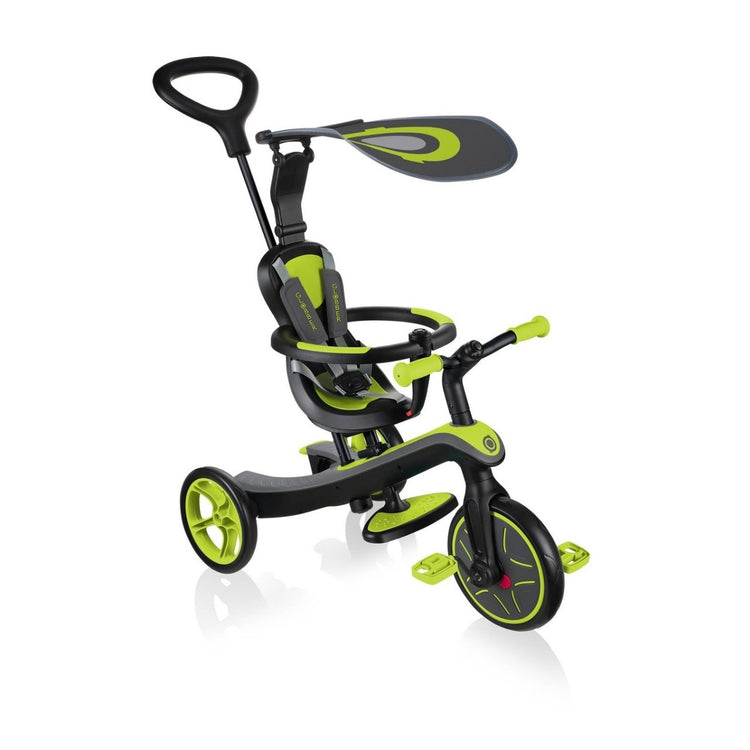 Globber Explorer Trike 4-in-1 - Lime Green | Toddler Trike & Balance Bike for Kids 10m-5y