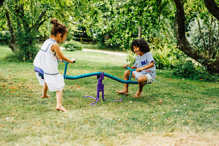 Rotating Metal See Saw Children