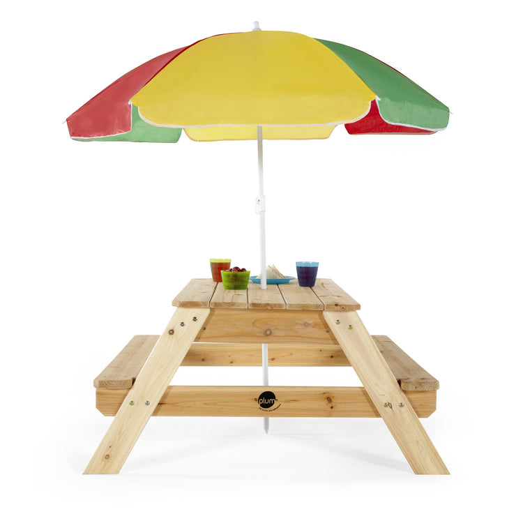Children's Picnic Table with Parasol Front