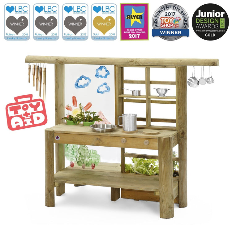 Plum Discovery Mud Pie Kitchen – Outdoor Wooden Sensory Play Kitchen