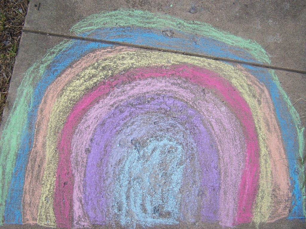Chalk rainbow art 