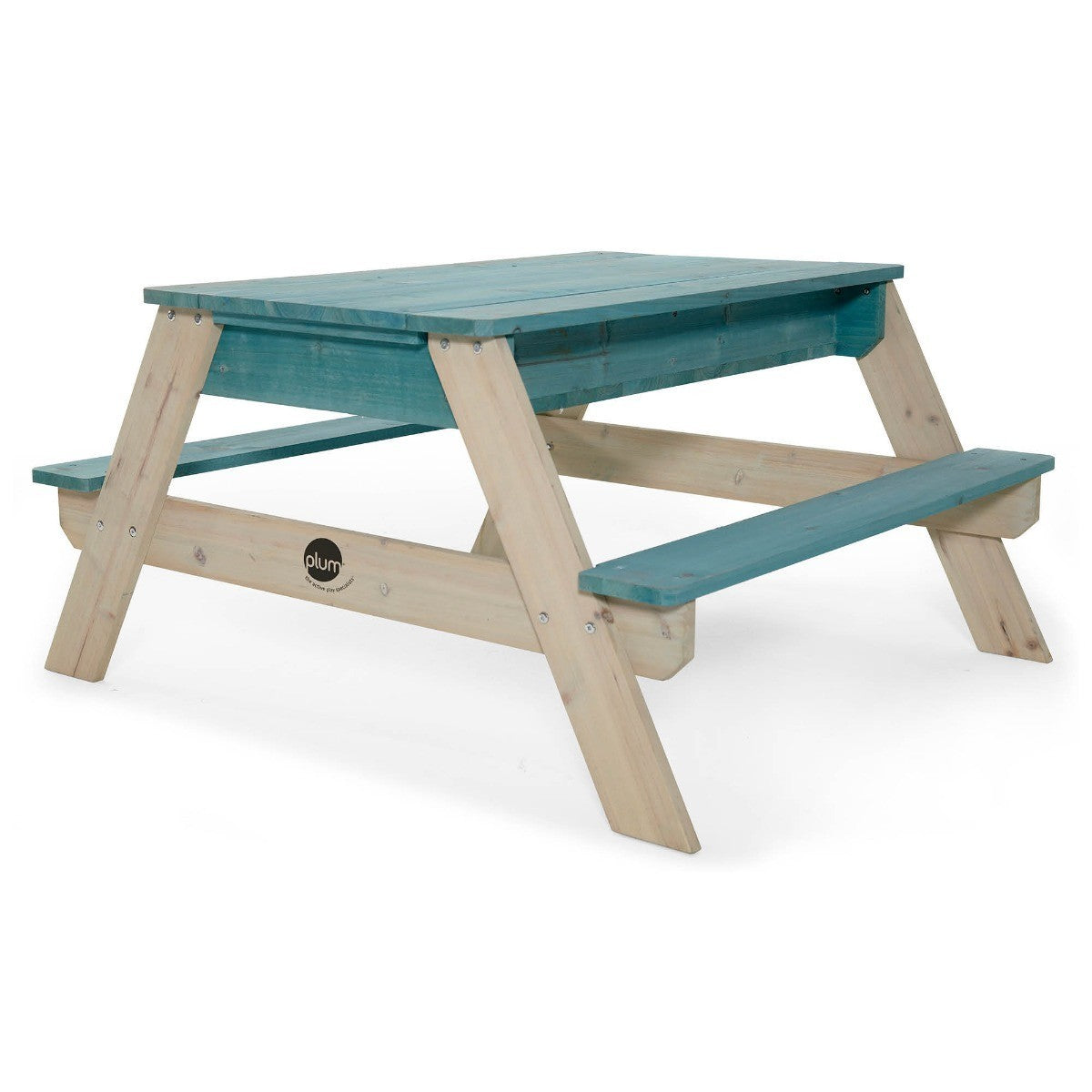 Teal Surfside Sand Water Picnic Table – Wooden – Plum Play UK