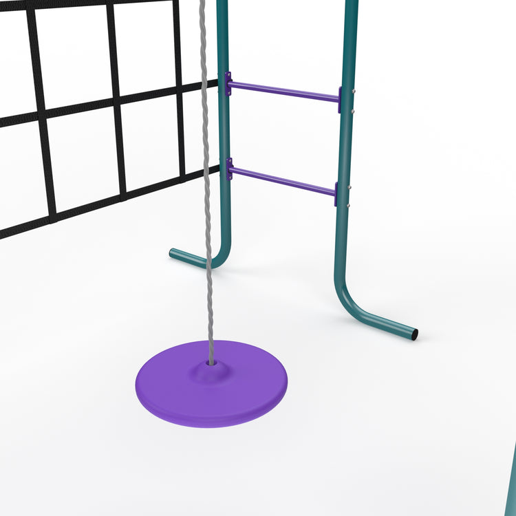 Metal Monkey Bars with Swing and Climbing Wall