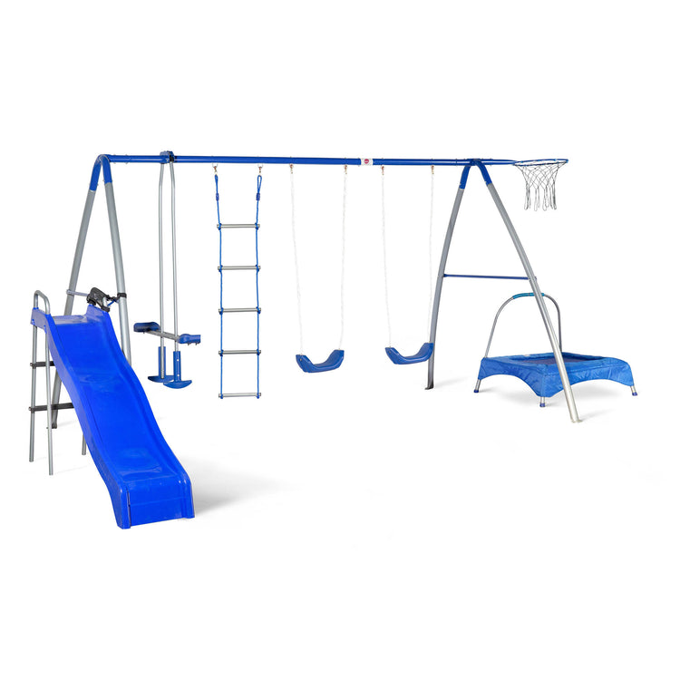 Plum Multiplay Climb, Bounce and Slide Metal Swing Set