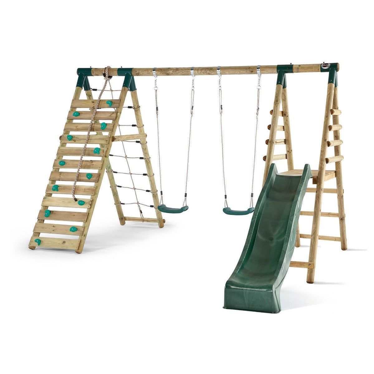 Woolly Monkey II Wooden Swing Set
