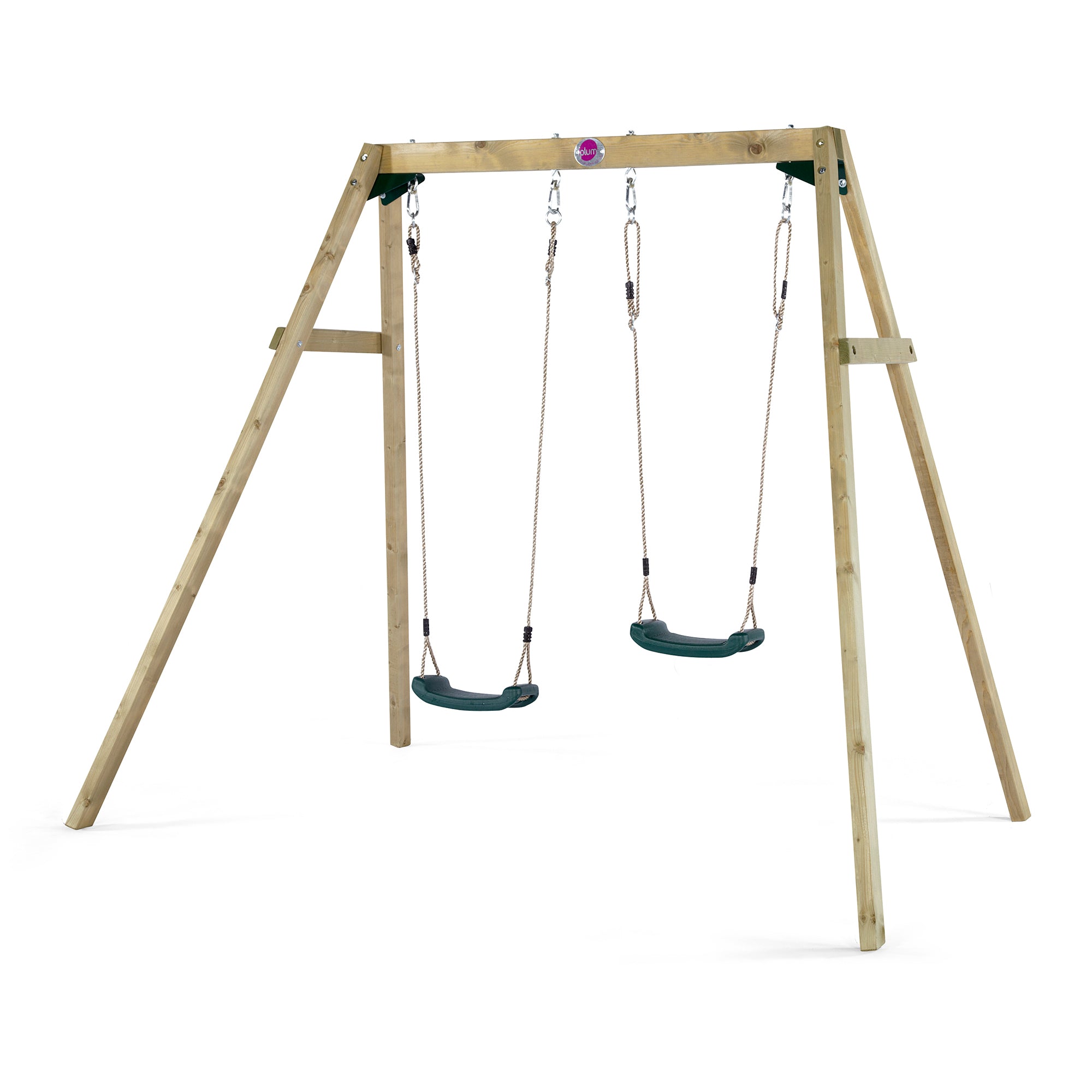 Plum Wooden Double Swing Set