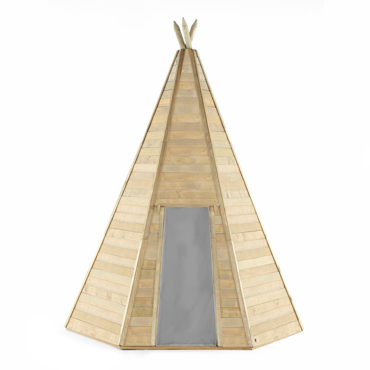 Grand Wooden Teepee Hideaway Closed | Plum Product Award Winning Outdoor Toy Specialist 