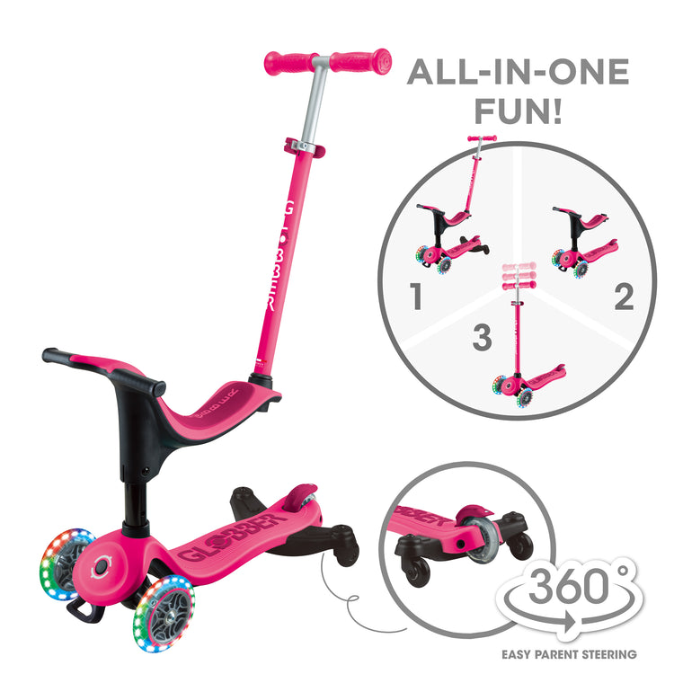 Globber Go Up Sporty Lights 360 Scooter and Ride On