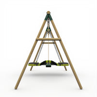 Plum® Marmoset™ Wooden Swing Set - Single Swing & Glide Nest Swing product image