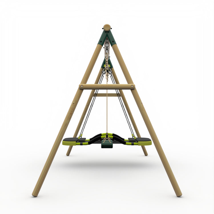 Plum® Marmoset™ Wooden Swing Set - Single Swing & Glide Nest Swing