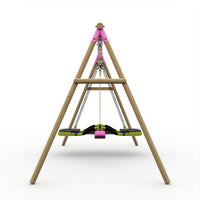 Plum® Marmoset™ Wooden Swing Set - Single Swing & Glide Nest Swing product image