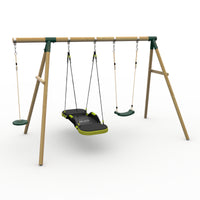 Plum® Loris™ Wooden Swing Set - Single Swing, Glide Nest Swing & Disc Seat product image