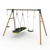 Plum® Loris™ Wooden Swing Set - Single Swing, Glide Nest Swing & Disc Seat