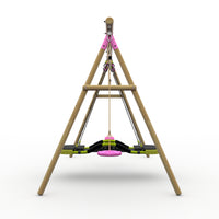 Plum® Loris™ Wooden Swing Set - Single Swing, Glide Nest Swing & Disc Seat product image