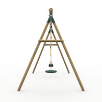 Plum® Loris™ Wooden Swing Set - Single Swing, Trapeze & Disc Seat product image