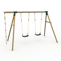 Plum® Loris™ Wooden Swing Set - Double Swing & Knotted Rope product image