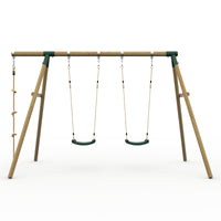 Plum® Loris™ Wooden Swing Set - Double Swing & Knotted Rope product image