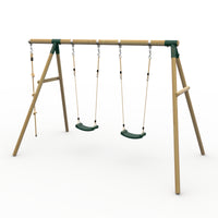 Plum® Loris™ Wooden Swing Set - Double Swing & Knotted Rope product image