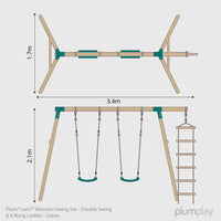 Plum® Loris™ Wooden Swing Set - Double Swing & Ladder product image