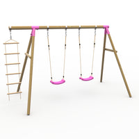 Plum® Loris™ Wooden Swing Set - Double Swing & Ladder product image