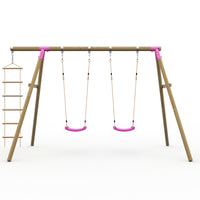 Plum® Loris™ Wooden Swing Set - Double Swing & Ladder product image