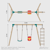 Plum® Loris™ Wooden Swing Set - Single Swing, Baby Seat & Ladder product image